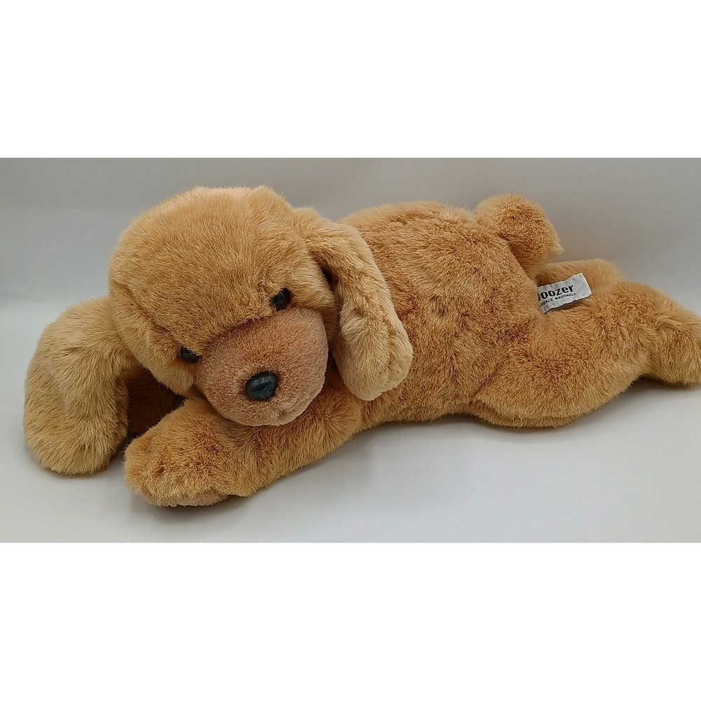 16" Russ Berrie Golden Retriever Doozer Laying Down Beanbag Plush Puppy Dog 8